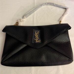 New Black Leather Flap Bag